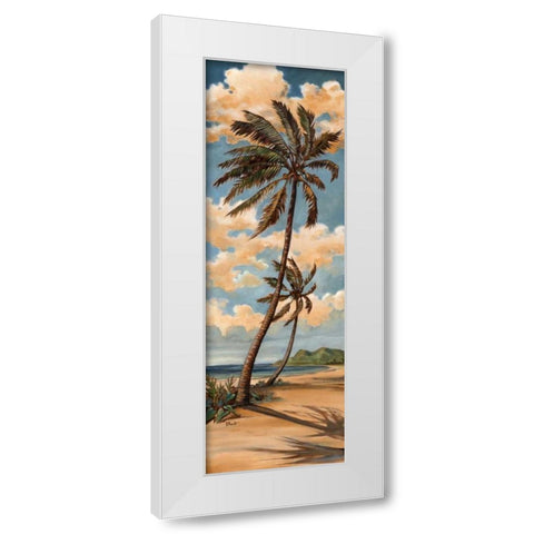Palm Breeze II White Modern Wood Framed Art Print by Brent, Paul