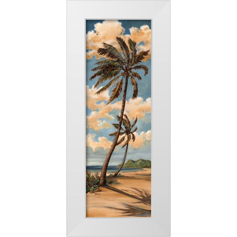Palm Breeze II White Modern Wood Framed Art Print by Brent, Paul