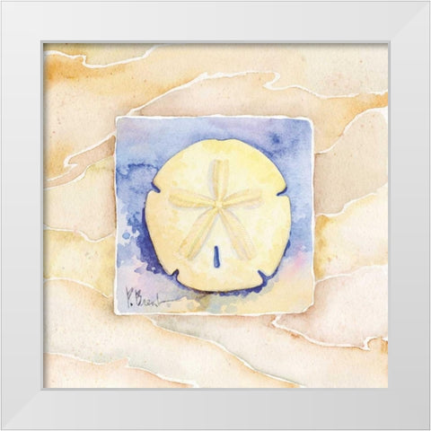 Sand dollar White Modern Wood Framed Art Print by Brent, Paul