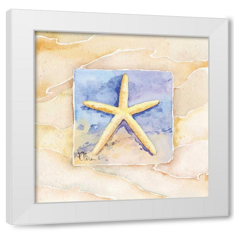 Starfish White Modern Wood Framed Art Print by Brent, Paul