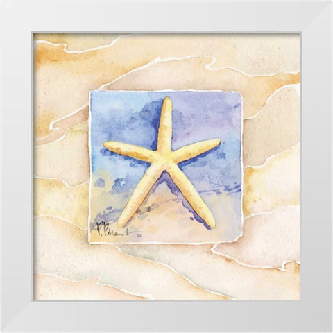 Starfish White Modern Wood Framed Art Print by Brent, Paul