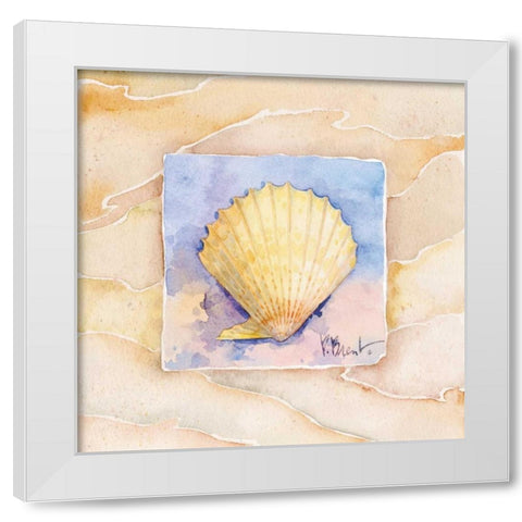 Scallop White Modern Wood Framed Art Print by Brent, Paul