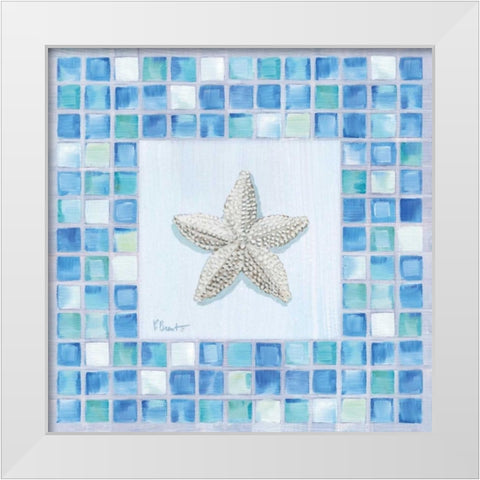 Mosaic Starfish White Modern Wood Framed Art Print by Brent, Paul