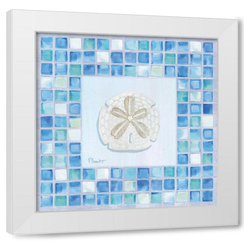 Mosaic Sanddollar White Modern Wood Framed Art Print by Brent, Paul