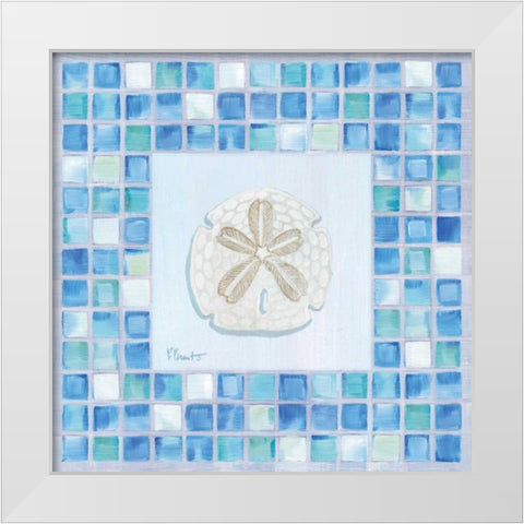 Mosaic Sanddollar White Modern Wood Framed Art Print by Brent, Paul