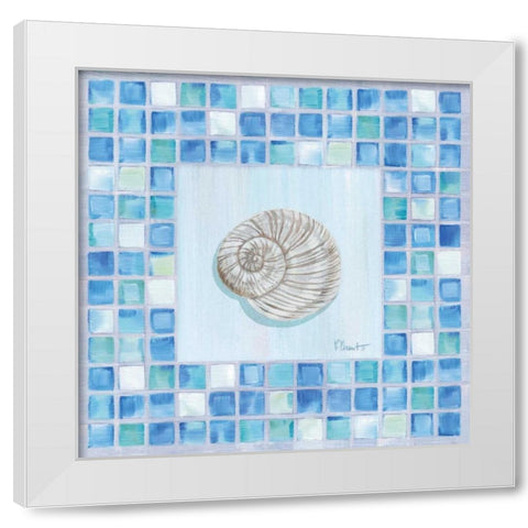 Mosaic Moonshell White Modern Wood Framed Art Print by Brent, Paul
