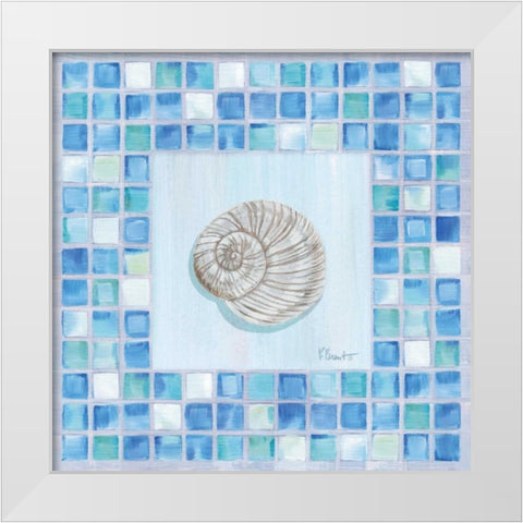 Mosaic Moonshell White Modern Wood Framed Art Print by Brent, Paul