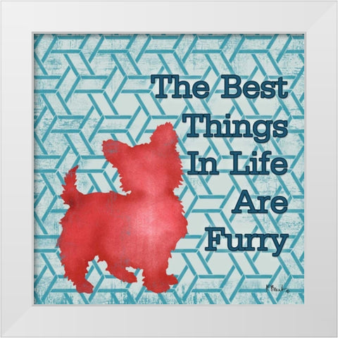 Patterned Pets Dog III White Modern Wood Framed Art Print by Brent, Paul