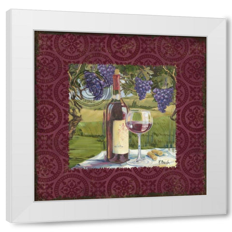 At the Vineyard Sq I White Modern Wood Framed Art Print by Brent, Paul