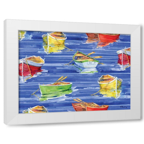 Rowboat Reflection White Modern Wood Framed Art Print by Brent, Paul