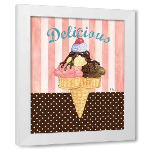 Ice Cream Shoppe I White Modern Wood Framed Art Print by Brent, Paul