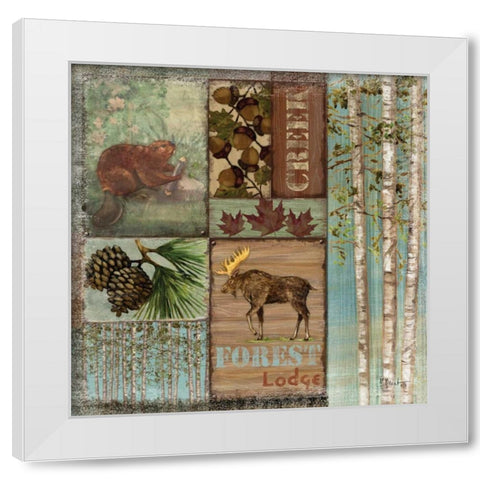 Moose Lodge White Modern Wood Framed Art Print by Brent, Paul