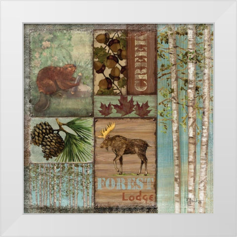 Moose Lodge White Modern Wood Framed Art Print by Brent, Paul