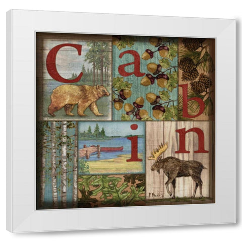 C is for Cabin White Modern Wood Framed Art Print by Brent, Paul