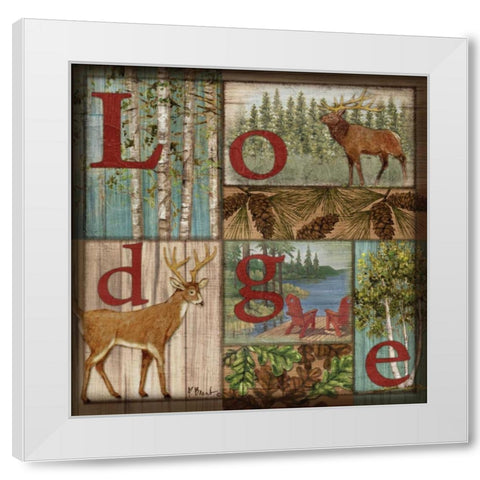 L is for Lodge White Modern Wood Framed Art Print by Brent, Paul