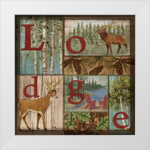 L is for Lodge White Modern Wood Framed Art Print by Brent, Paul