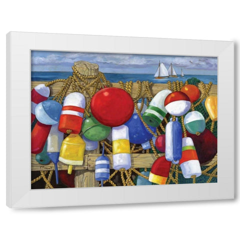 Buoy Composition White Modern Wood Framed Art Print by Brent, Paul