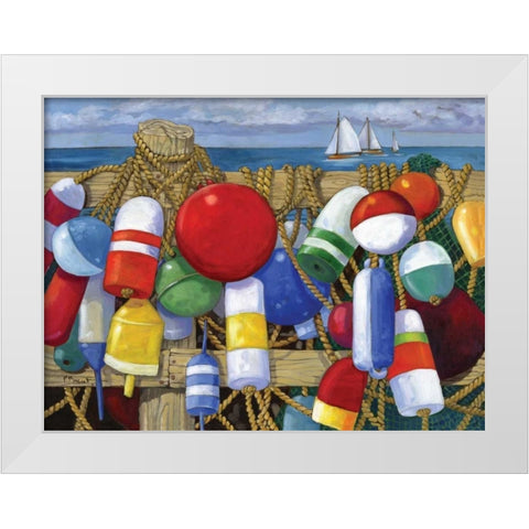 Buoy Composition White Modern Wood Framed Art Print by Brent, Paul