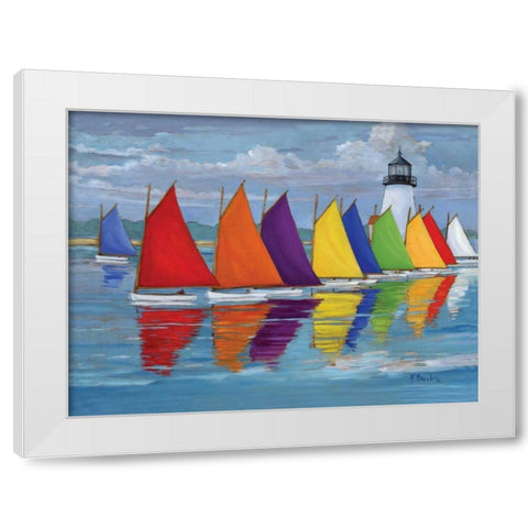 Rainbow Fleet White Modern Wood Framed Art Print by Brent, Paul