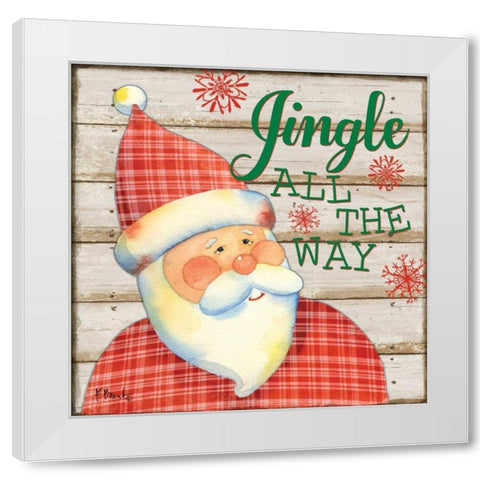 Jolly Santa III White Modern Wood Framed Art Print by Brent, Paul