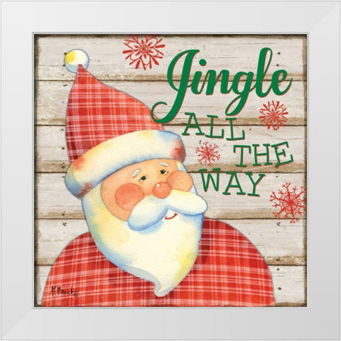 Jolly Santa III White Modern Wood Framed Art Print by Brent, Paul