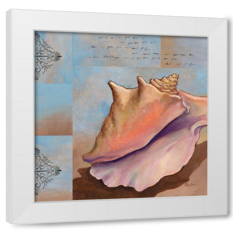 Sanibel Conch White Modern Wood Framed Art Print by Brent, Paul