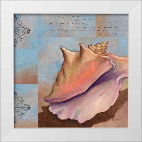 Sanibel Conch White Modern Wood Framed Art Print by Brent, Paul