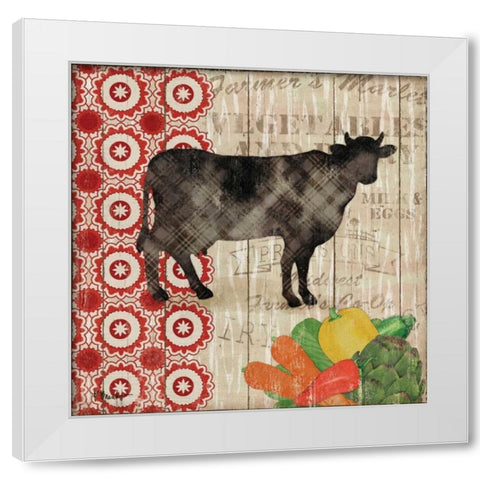 Farmers Market III White Modern Wood Framed Art Print by Brent, Paul