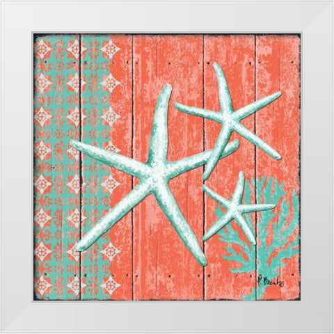 Coral Sea III White Modern Wood Framed Art Print by Brent, Paul