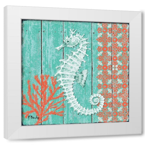 Coral Sea IV White Modern Wood Framed Art Print by Brent, Paul