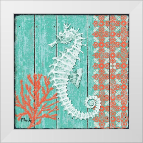 Coral Sea IV White Modern Wood Framed Art Print by Brent, Paul