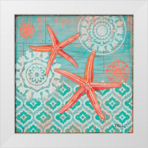 Coral Cove Shells II White Modern Wood Framed Art Print by Brent, Paul