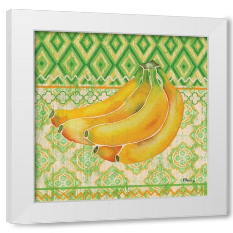 Fruit Ikat III White Modern Wood Framed Art Print by Brent, Paul