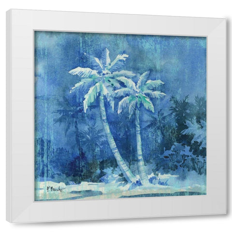 Midnight Palm I White Modern Wood Framed Art Print by Brent, Paul