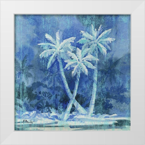 Midnight Palm II White Modern Wood Framed Art Print by Brent, Paul