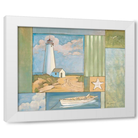 Lighthouse Collage I White Modern Wood Framed Art Print by Brent, Paul