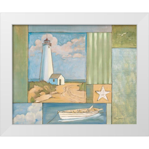 Lighthouse Collage I White Modern Wood Framed Art Print by Brent, Paul