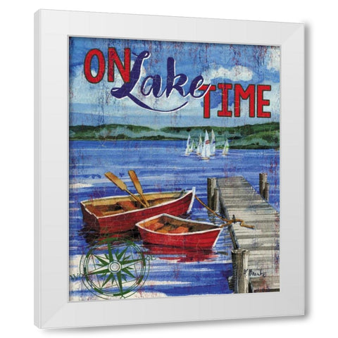 Lake Time Vertical I White Modern Wood Framed Art Print by Brent, Paul
