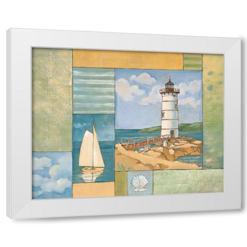 Lighthouse Collage II White Modern Wood Framed Art Print by Brent, Paul