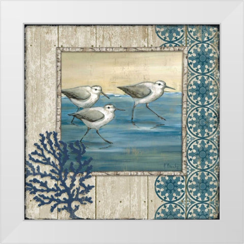 Sandpiper Shore I White Modern Wood Framed Art Print by Brent, Paul