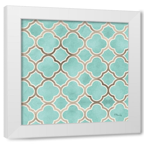 Avon Repeat I White Modern Wood Framed Art Print by Brent, Paul
