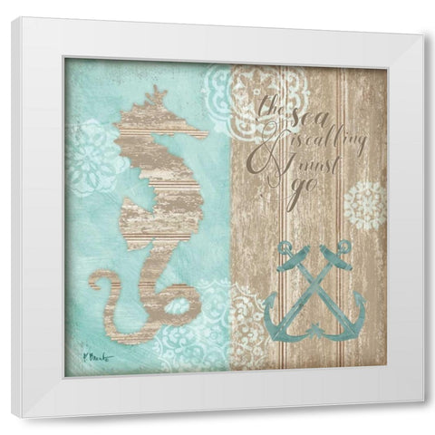 Beach Boardwalk I White Modern Wood Framed Art Print by Brent, Paul