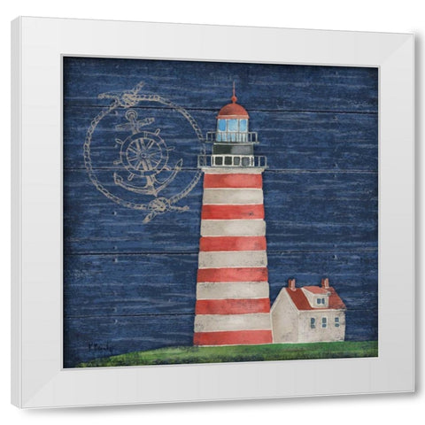 Boothbay Lighthouse I White Modern Wood Framed Art Print by Brent, Paul