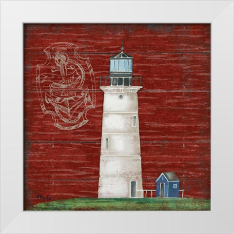 Boothbay Lighthouse III White Modern Wood Framed Art Print by Brent, Paul