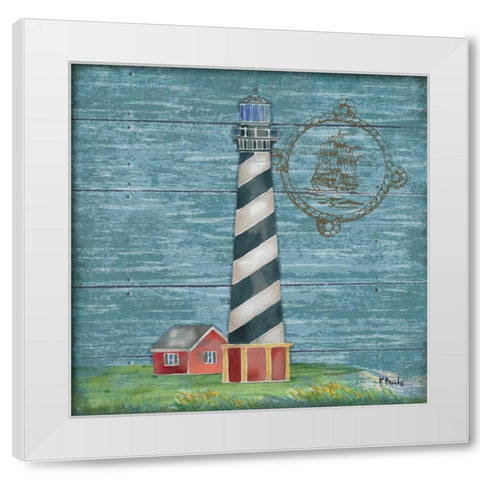 Boothbay Lighthouse IV White Modern Wood Framed Art Print by Brent, Paul