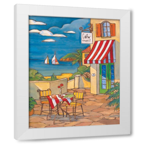 Cafe Cheri White Modern Wood Framed Art Print by Brent, Paul