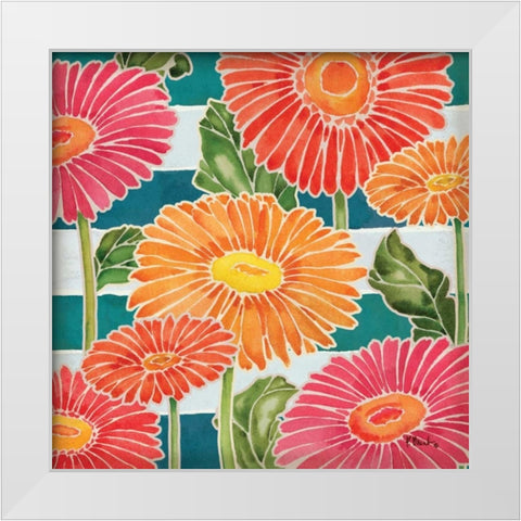 Gerbera Daisy Garden II White Modern Wood Framed Art Print by Brent, Paul