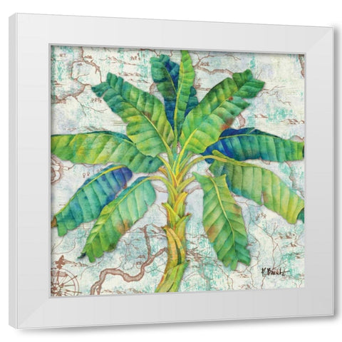 Aqueous Palm II White Modern Wood Framed Art Print by Brent, Paul