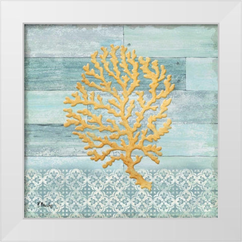 Clearwater Coral II White Modern Wood Framed Art Print by Brent, Paul