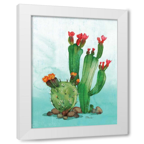 Cactus II White Modern Wood Framed Art Print by Brent, Paul